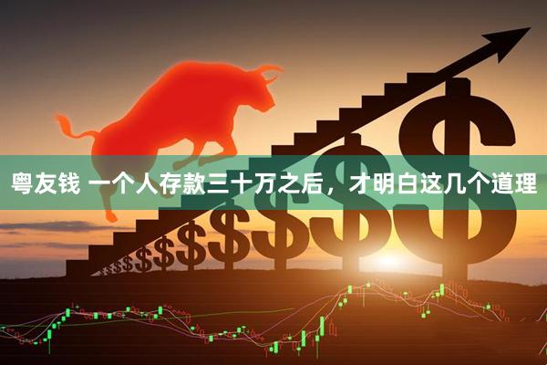 粤友钱 一个人存款三十万之后，才明白这几个道理