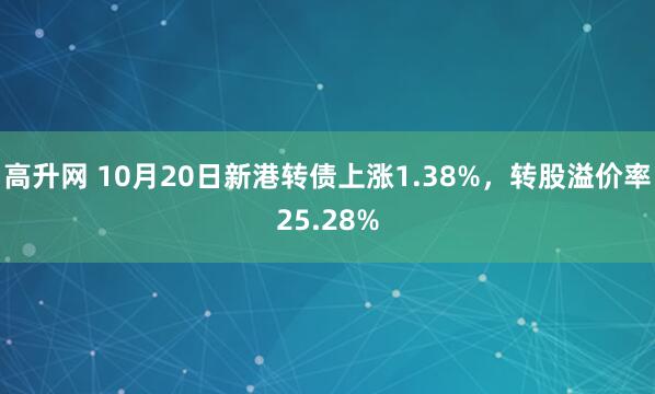 高升网 10月20日新港转债上涨1.38%，转股溢价率25.28%